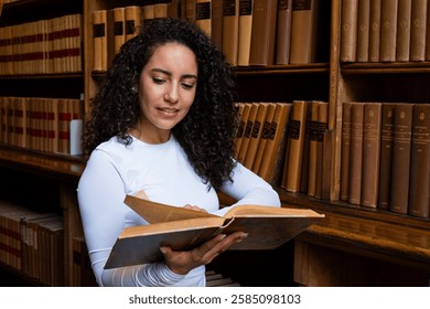 Graduate student reviewing academic literature